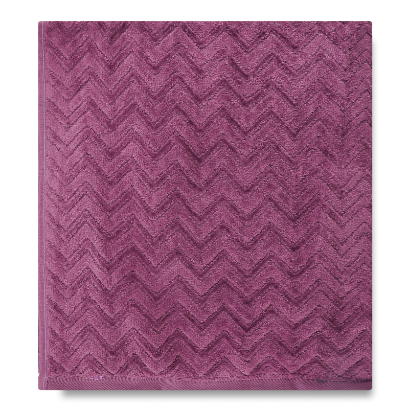 Рушник темно-фіолетовий махровий велюр жакард 70*140см 550г/м2 ГМ Текстайл