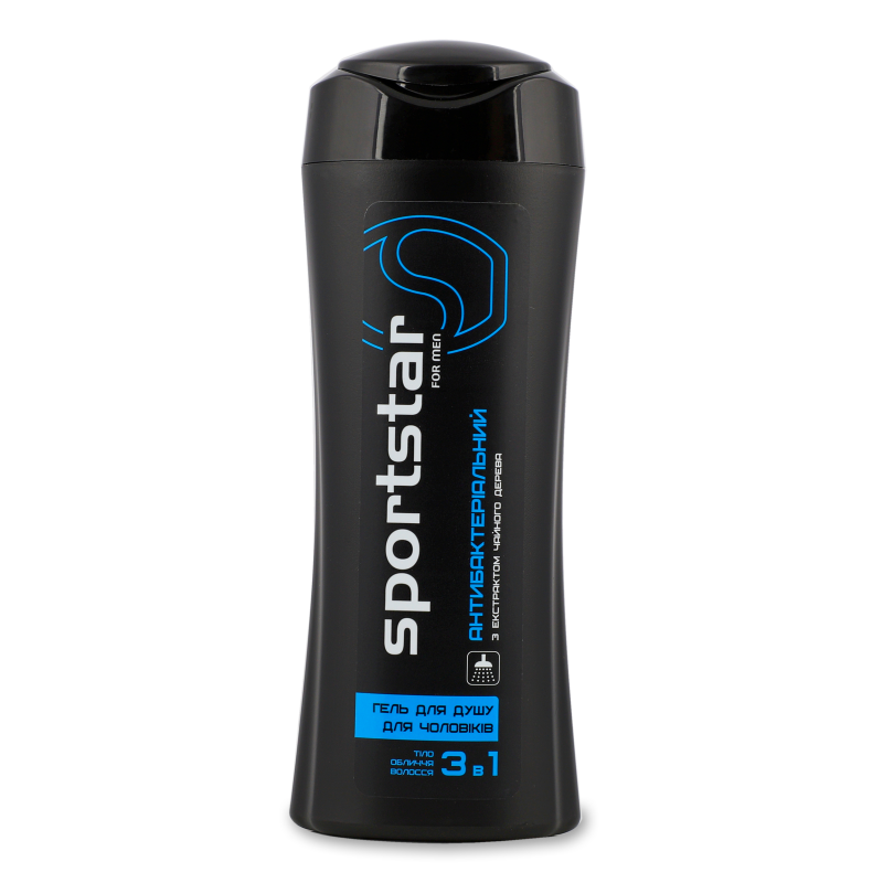 Гель д/душу Антибактеріальний з екстрактом чайного дерева д/чоловіків 250мл Спортстар