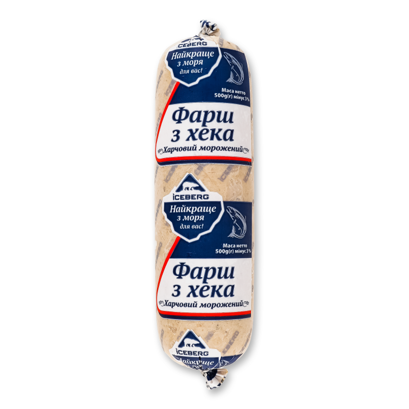 Фарш з хека морожений 500г п/е Iceberg