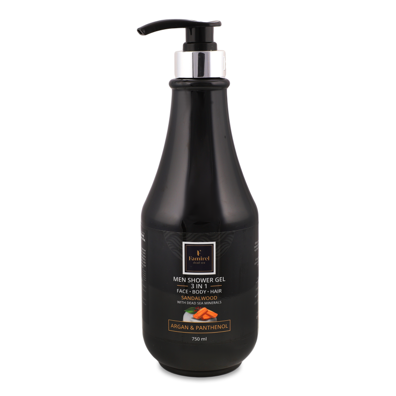 Шампунь-гель д/душу 3в1 Сандал з аргановим маслом та пантенолом д/чоловіків 750мл Фамірель
