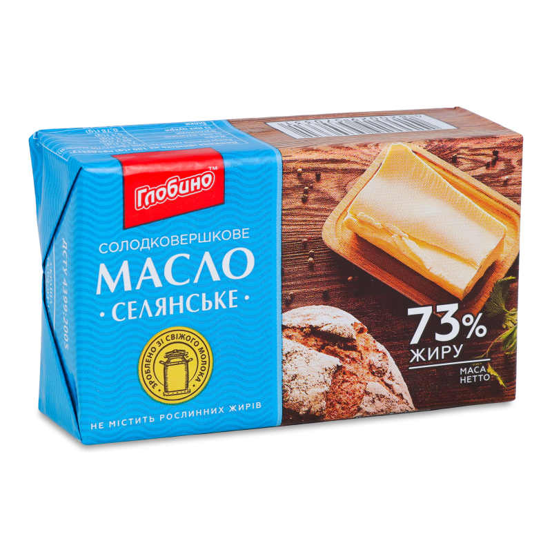 Масло Селянське солодковершкове 73% 180г Глобино
