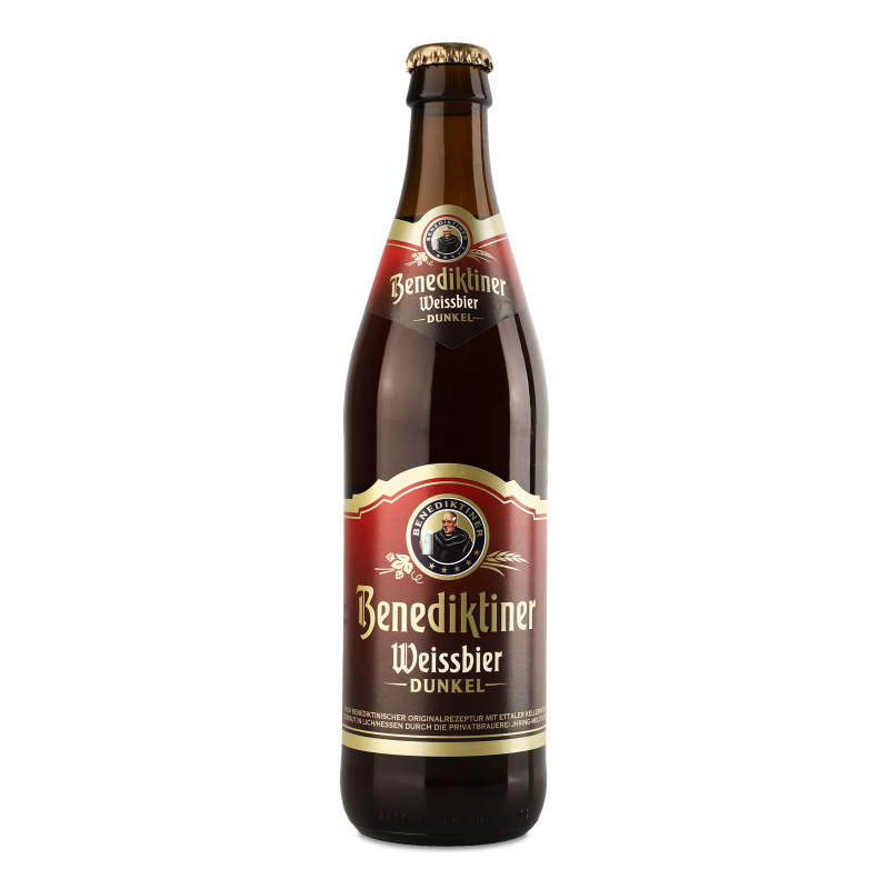 Пиво Weissbier темне нефільтроване 5,4% 0,5л скло Benediktiner