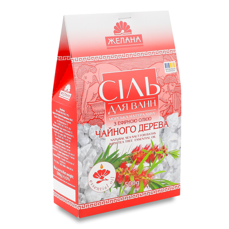 Сіль морська д/ванн з олією чайного дерева 500г Желана