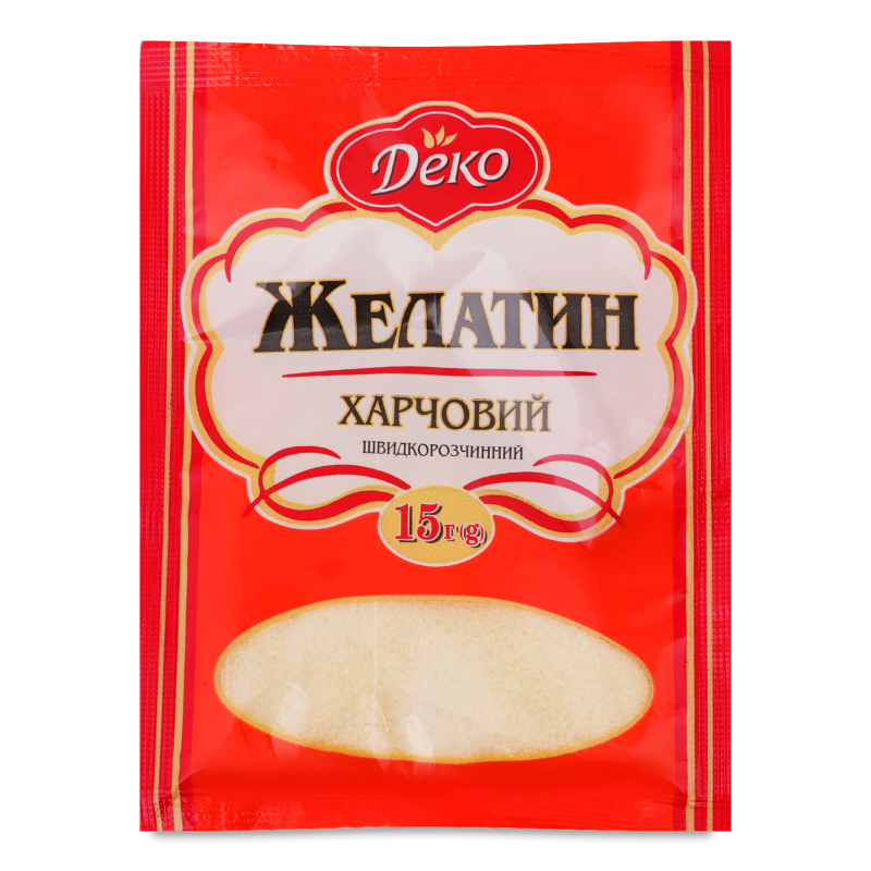 Желатин швидкорозчинний 15г Деко