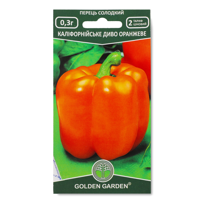 Насіння перець солодкий Каліфорнійське диво оранжевий 0,3г Голден Гаден