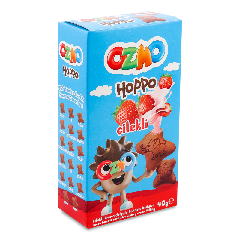 Печиво Хоппо з полуничним кремом 40г Озмо