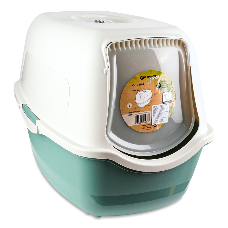Туалет д/котів Lexie зелено-білий 39*56*39,5см Flamingo
