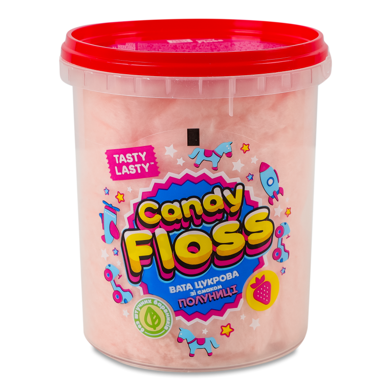 Вата цукрова з смаком полуниці 30г Tasty Lasty