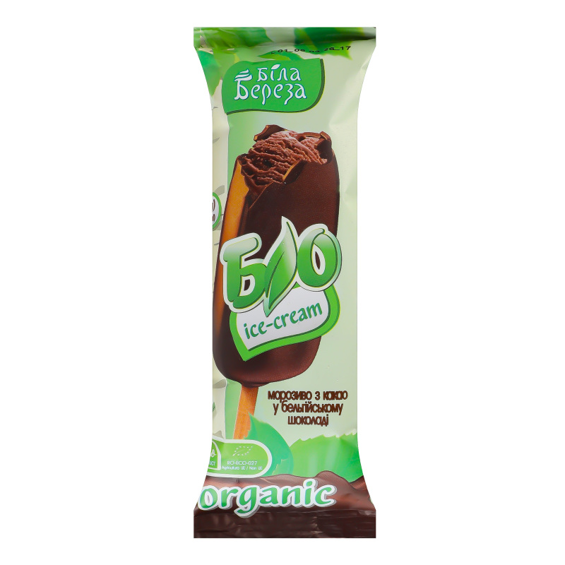 Морозиво в бельгійському шоколаді з какао Біо Organic Біла Береза м/у