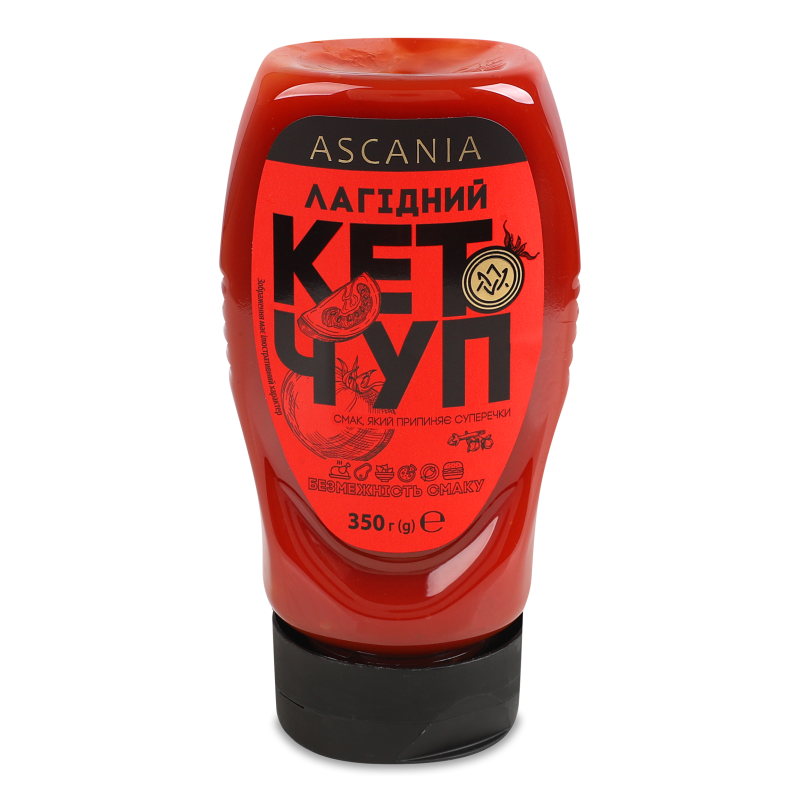 Кетчуп Лагідний 350г пет перевернутий Ascania