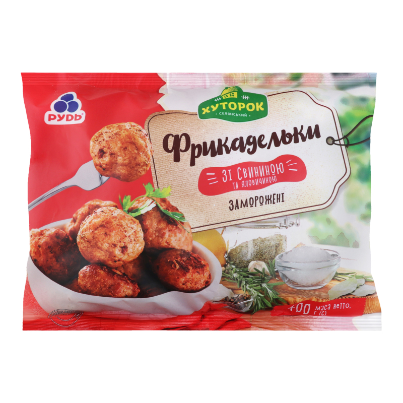 Фрикадельки заморожені зі свининою та яловичиною Хуторок м/у