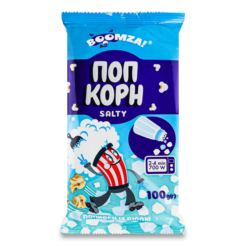 Попкорн д/мікрохвильової печі з сіллю 100г Бумза