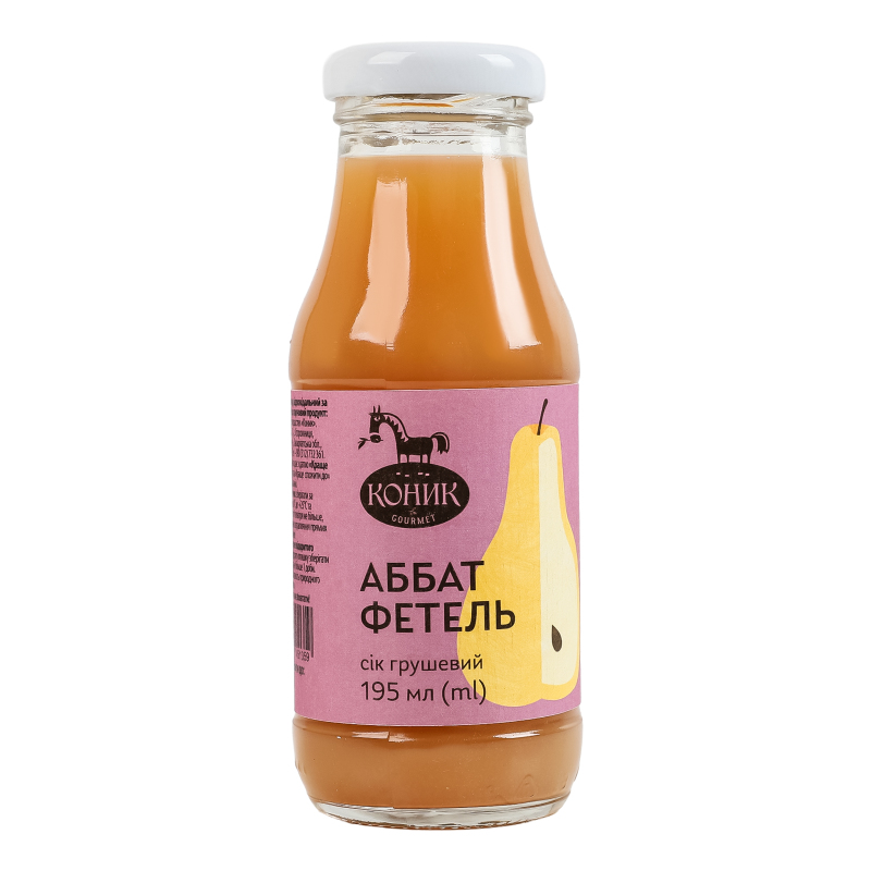 Сік неосвітлений пастеризований грушевий Аббат Фетель Gourmet Коник с/пл
