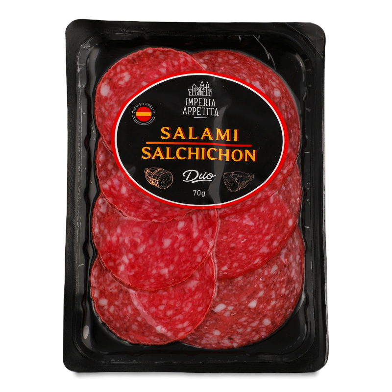 Набір ковбас Салямі&Сальчічон с/в нарізка 70г в/у Imperia Appetita