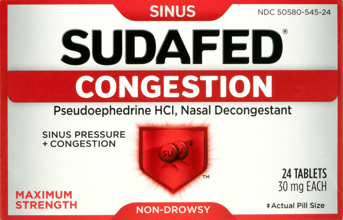 Sudafed Sinus Congestion Maximum Strength - 24 CT Sudafed  
