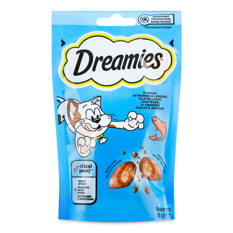 Ласощі д/котів з лососем 60г Dreamies
