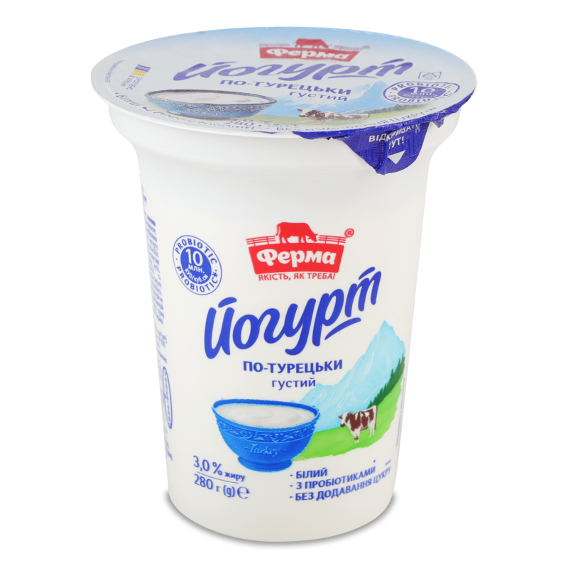 Йогурт По-турецьки 3% 280г стакан Ферма