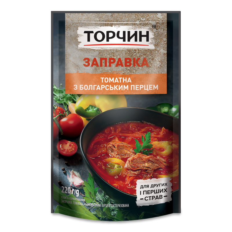 Заправка томатна з болгарським перцем 220г д/п Торчин