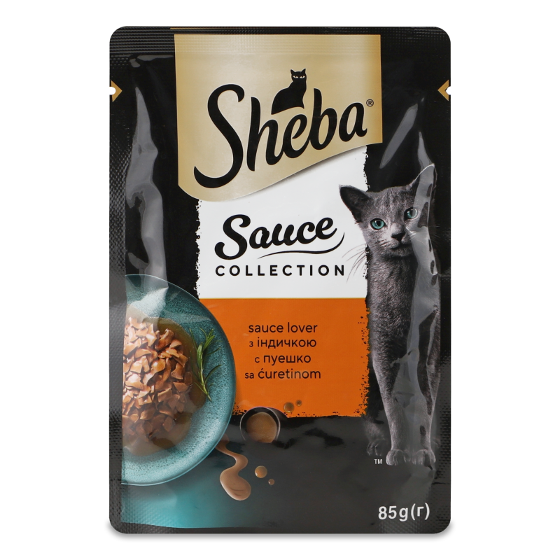 Корм д/котів Sauce Collection з індичкою в соусі 85г пауч Sheba
