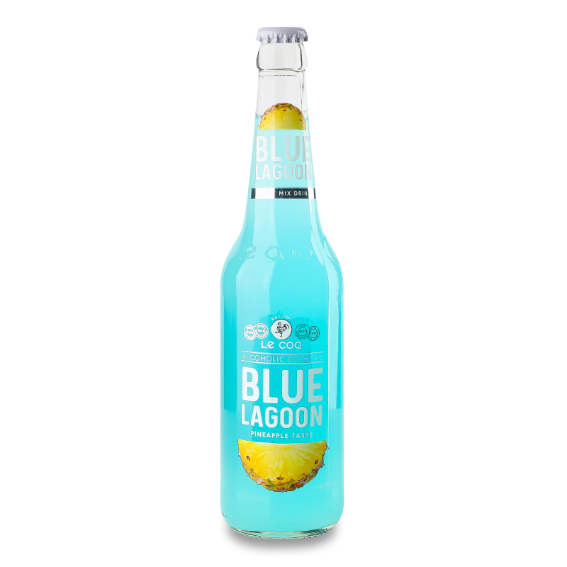 Коктейль слабоалкогольний Blue Lagoon газований 4,7% 0,33л скло A. Le Coq