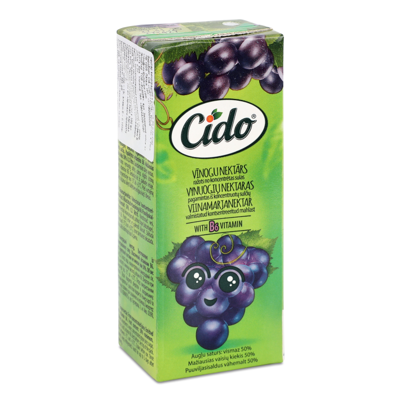 Нектар виноградний з вітаміном B6 0,2л т/п Cido