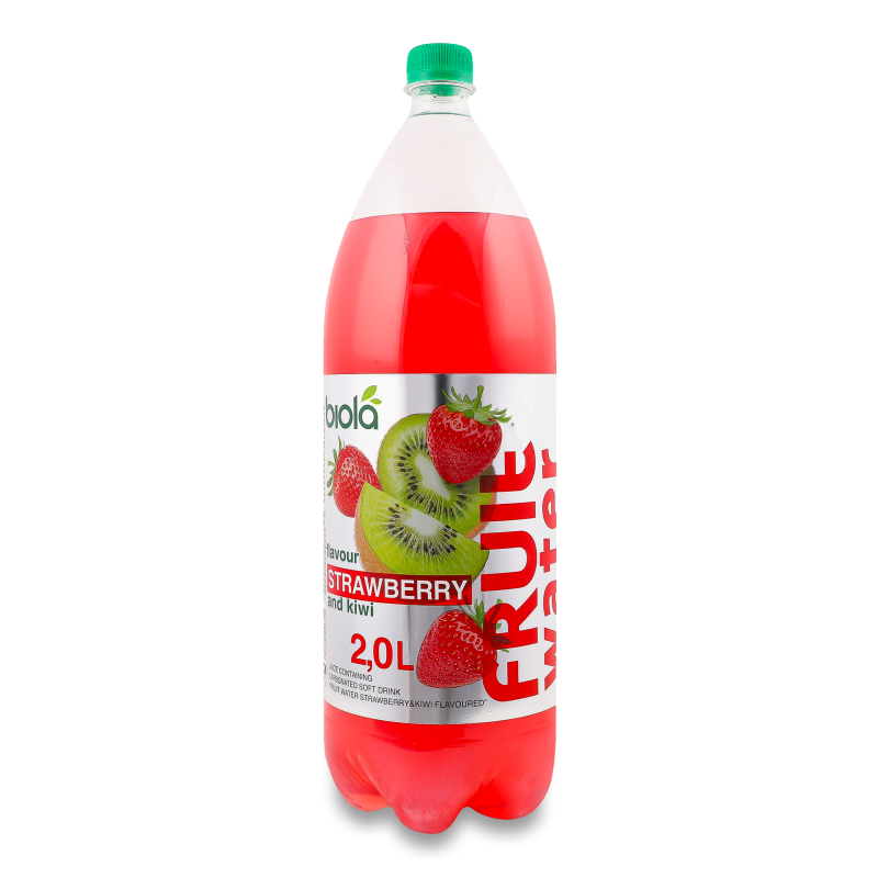 Напій безалкогольний Фруктова вода з смаком Полуниця та ківі сильногазований 2л пет Біола