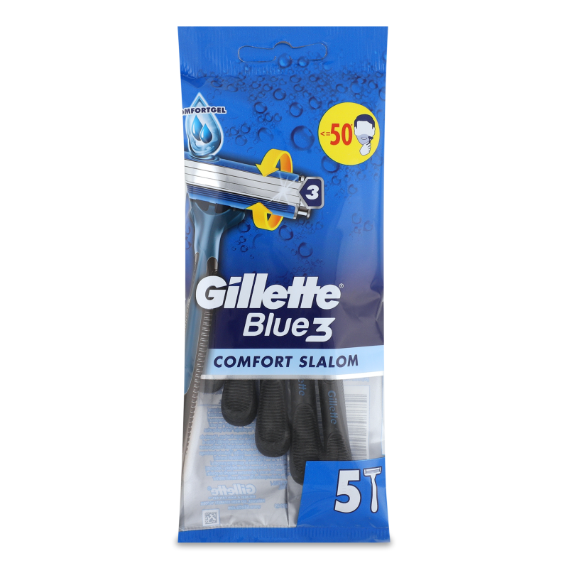 Станок д/гоління одноразовий Блу 3 Комфорт Слалом 5шт Джилет