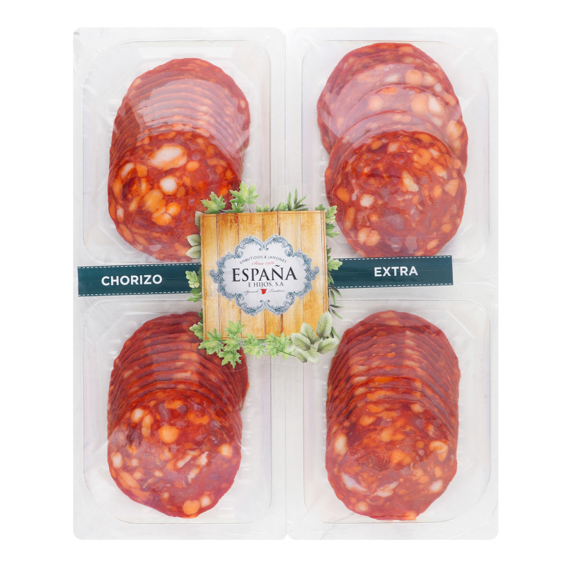 Ковбаса в нарізці Chorizo extra Espana E Hijos с/в в/у 4х