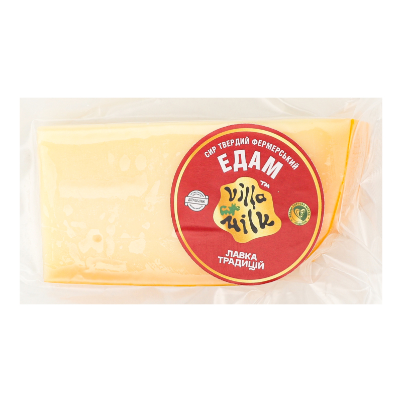 Сир 45% твердий фермерський Едам Villa Milk кг