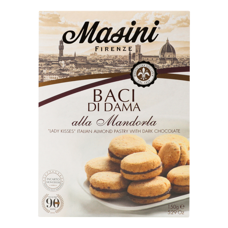 Печиво мигдальне з чорним шоколадом Baci di Dama Masini к/у