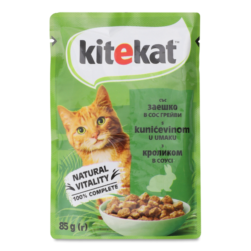 Корм д/дорослих котів з кроликом в соусі 85г пауч Kitekat