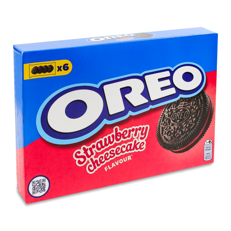 Печиво з какао та начинкою з смаком полуниці та чізкейка 228г Орео