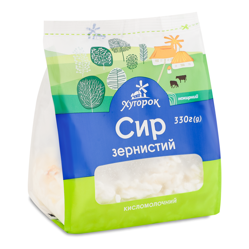 Сир кисломолочний нежирний 330г Хуторок