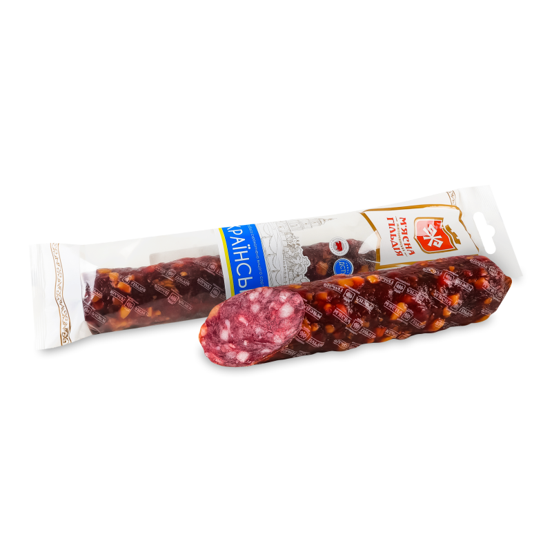 Ковбаса Українська с/к в/г 305г газ/уп М”ясна гільдія