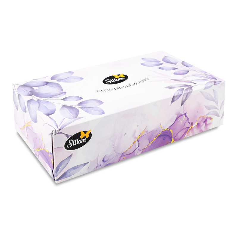 Серветки паперові Нейчерал мікс 2шари 150шт в асортименті коробка Сілкен