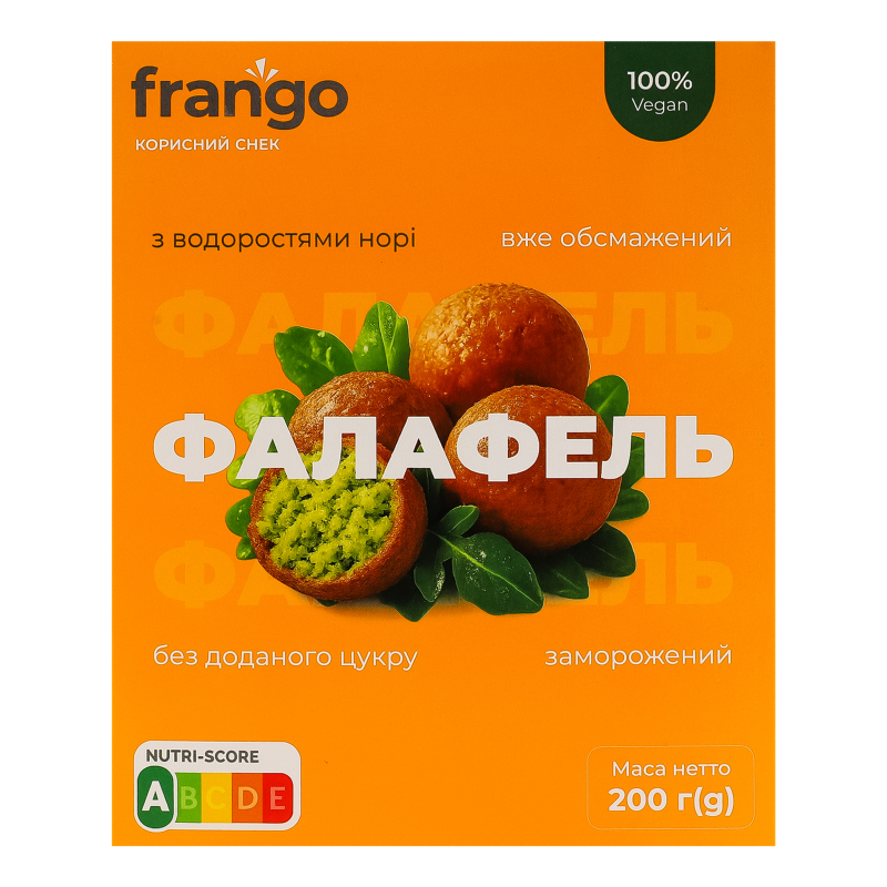 Фалафель заморожений смажений з водоростями норі Frango к/у 200г