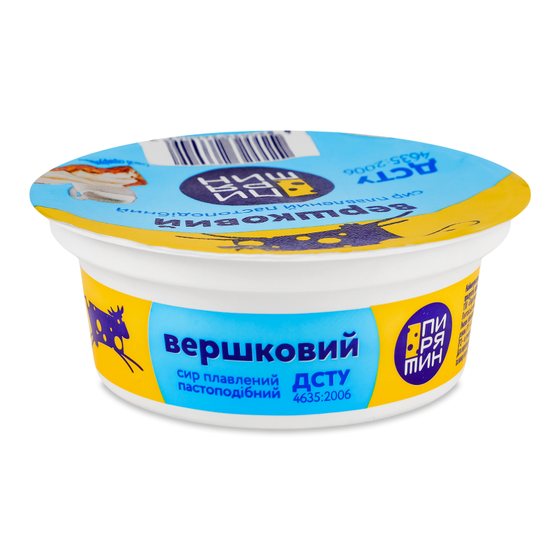 Сир плавлений Вершковий пастоподібний 45% 90г стакан Пирятин