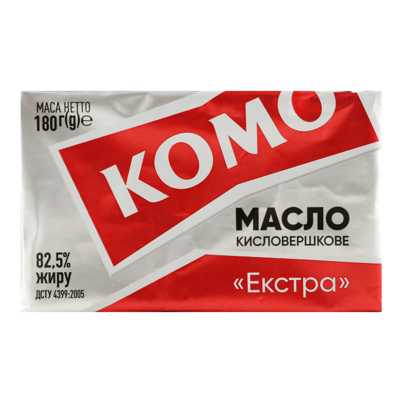 Масло 82.5% кислосливочное Экстра Комо м/у 180г Комо(4820149827360 ...