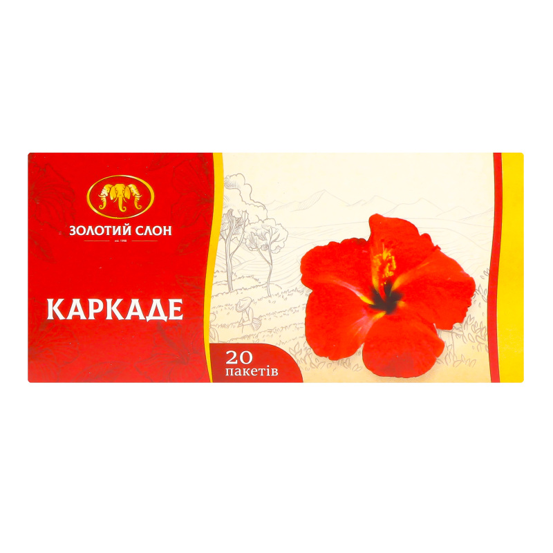 Чай Каркаде Золотий слон к/у 20х1.3г Золотий слон(4820186121476 ...