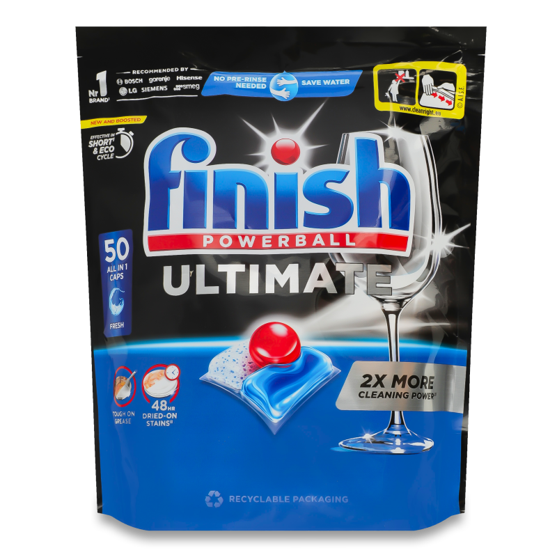 Капсули д/миття посуду в посудомийних машинах Ultimate All in 1 50шт зіп/пакет Finish