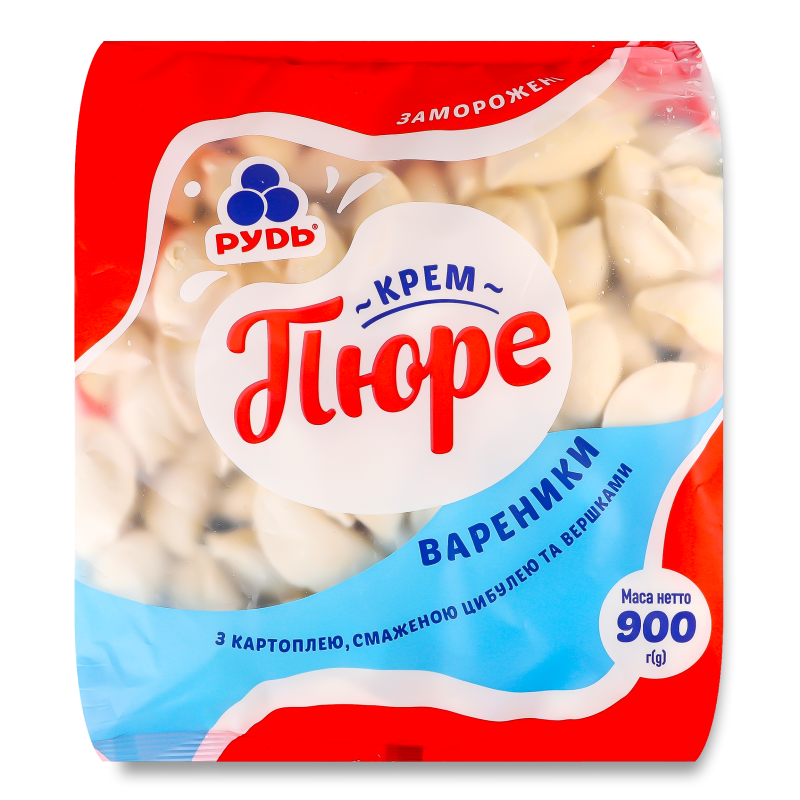 Вареники Крем-пюре з картоплею вершками та смаженою цибулею 900г Rud