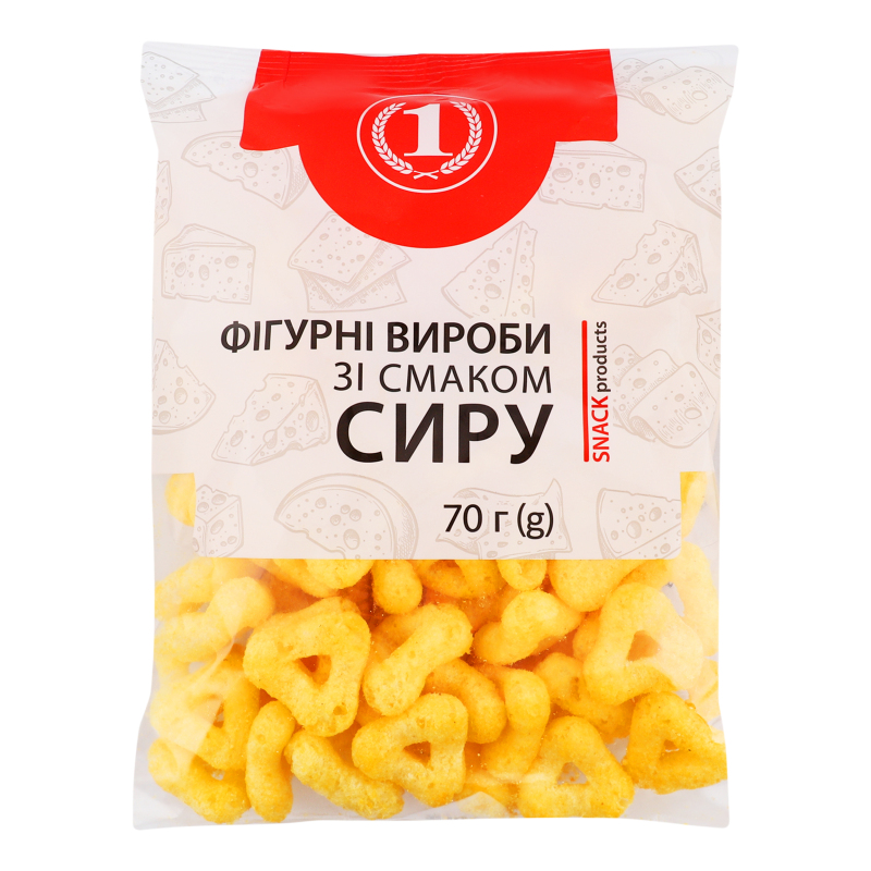 Вироби фігурні зі смаком сиру ТМ "1" м/у