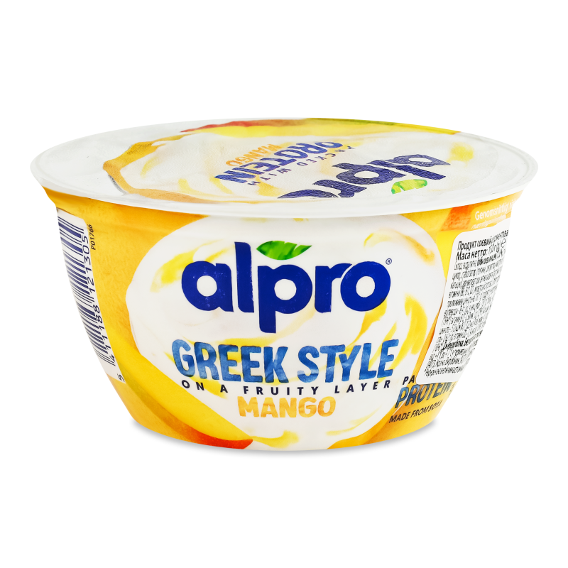 Продукт соєвий Грецький стиль з манго ферментований 150г стакан Alpro
