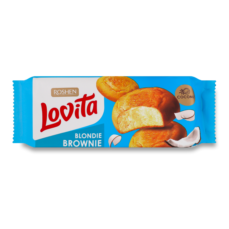 Печиво здобне Lovita Blondie Brownie з кокосом 152г Roshen