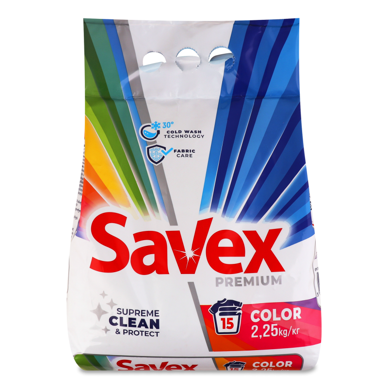 Засіб миючий порошкоподібний Premium Color автомат 2,25кг Savex