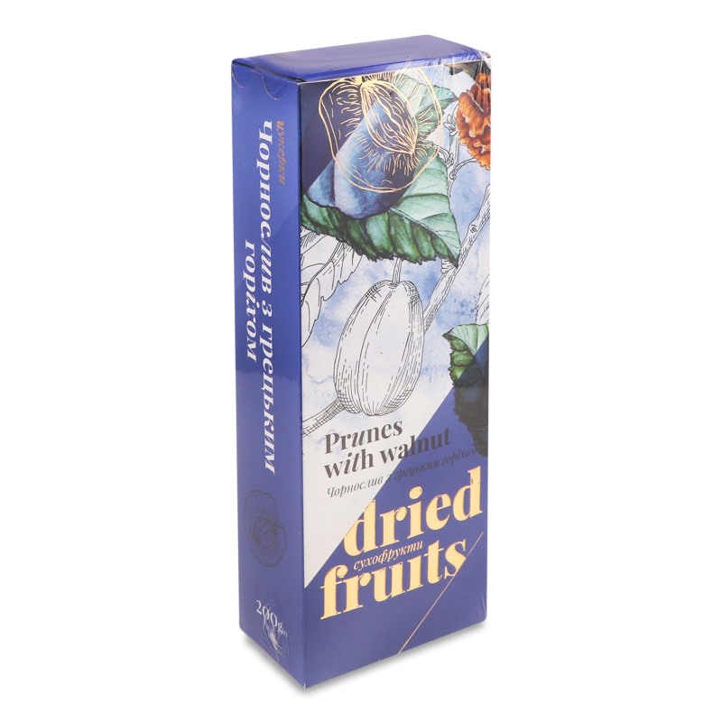 Цукерки Чорнослив з грецьким горіхом глазуровані 200г коробка Ріконд