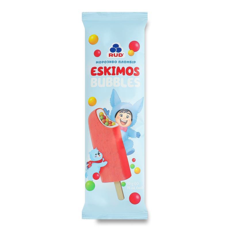 Морозиво Ескімос Bubbles пломбір ескімо 70г Rud