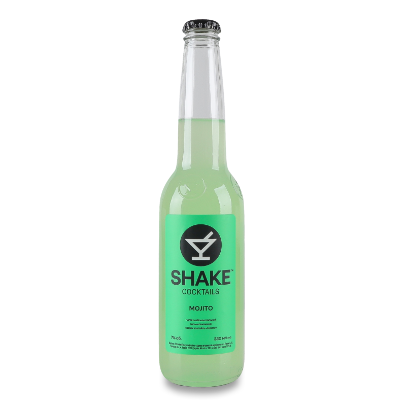 Напій слабоалкогольний Mojito сильногазований 7% 0,33л скло Shake