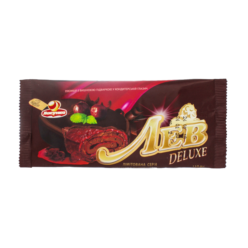 Мороженое ласунка лев delux вишня-какао 110г м/у (4820193551280)