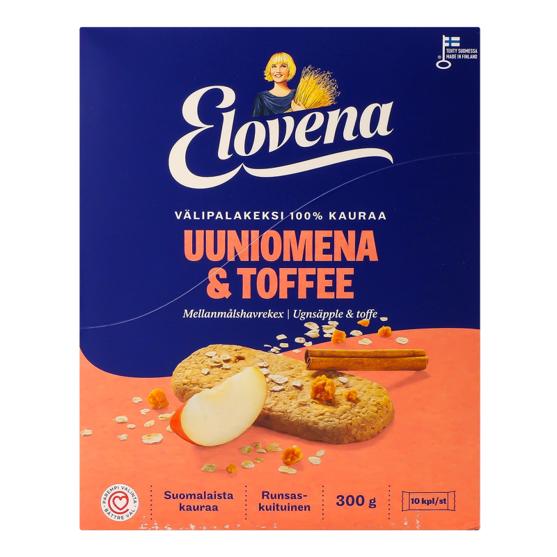 Галети з вівса з яблуком та ірисом Elovena к/у